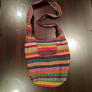 Hippie cross body sack purse